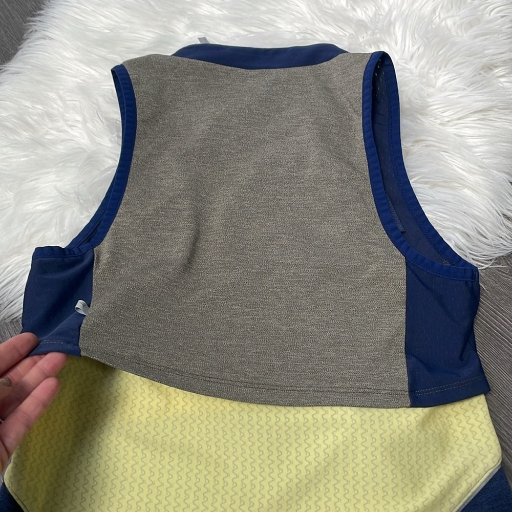 Fushionwear by ARYS blue yellow colourblovk  Sleeveless Tank - Picture 7 of 14